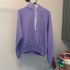 Ralph Lauren Women's Purple Shrunken Fit Lightweight Fleece Hoodie NWT Size M